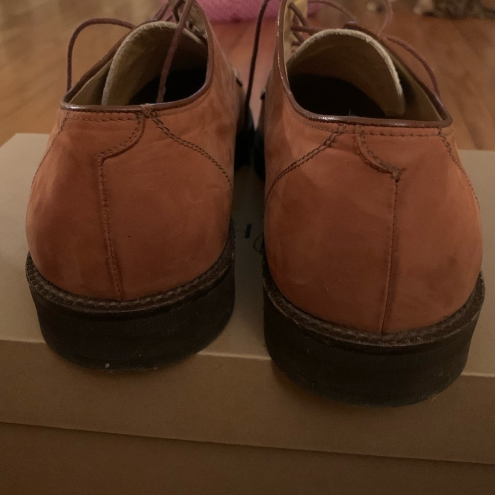 DAVANZATI snake skin and suede shoes, 9 1/2 rust and cream on snakeskin instep - Picture 2 of 5